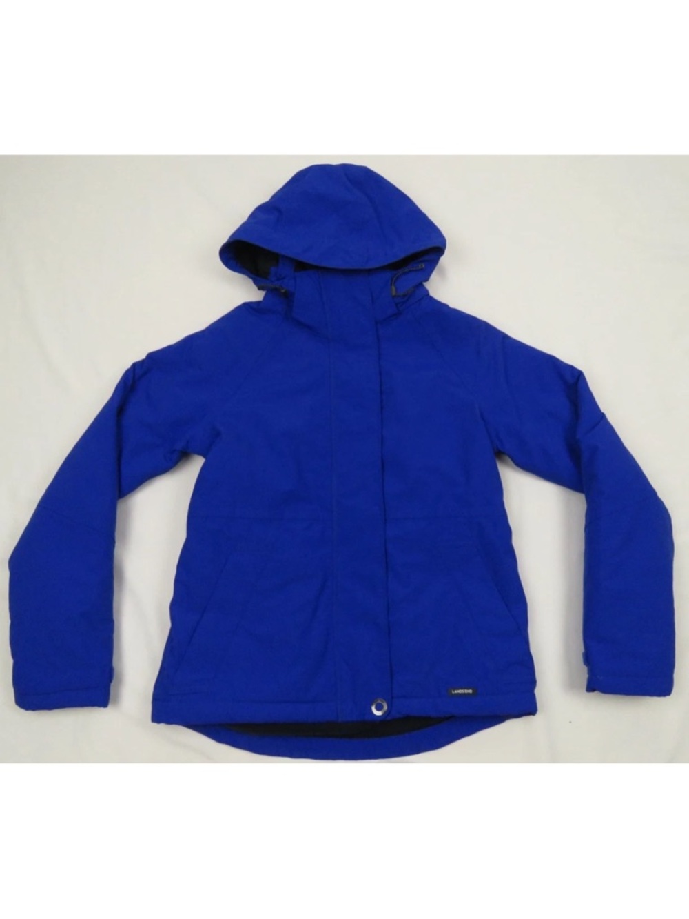 NWOT Lands End Waterproof Squall Blue Womens Hooded Full Zip Parka Coat Jacket